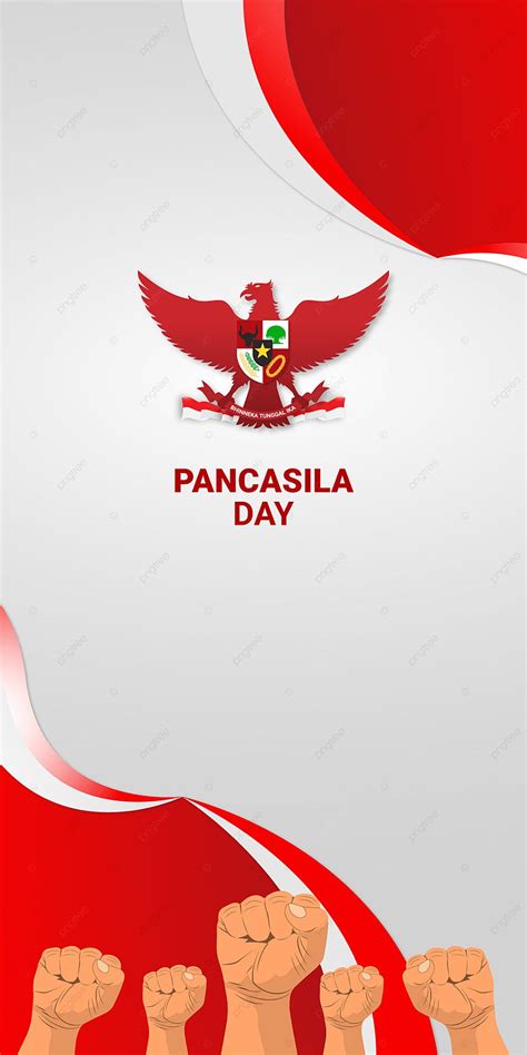 Garuda Pancasila Wallpaper With Red White Flag Background Red And
