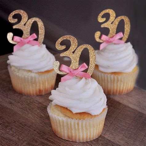 30th Birthday Cupcake Toppers 12ct 30th Birthday