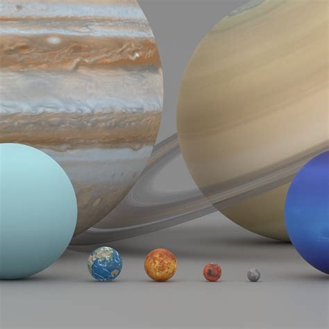 3d Model Solar System Planets In Scale Vr Ar Low Poly Cgtrader