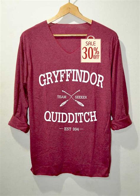 Gryffindor Shirt Quidditch Harry Potter Shirts Red Long Sleeve Unisex