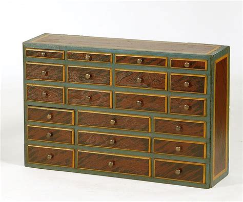 Extreme large apothecary chest which counts a total of 156 drawers! Lot - ANTIQUE AMERICAN PAINTED APOTHECARY CHEST In pine ...