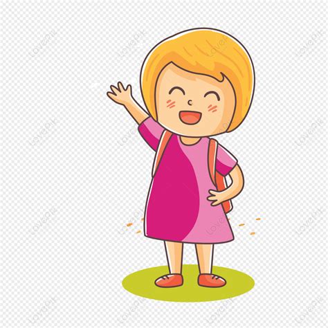 Lively Cartoon Girl Illustration Png Png Image And Clipart Image For