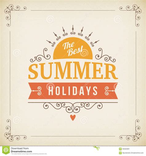 Best Summer Holidays Curl Poster Stock Vector Illustration Of Paper