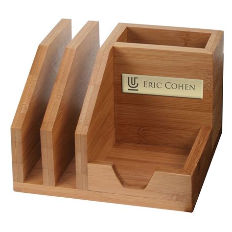 Personalized Bamboo Desk Organizer With Pencil Cup