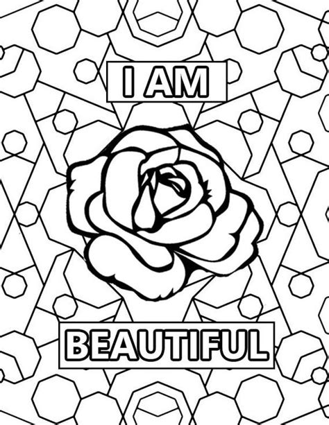 Yes, in this resource you are going will find some beautiful. I am beautiful Printable Adult Coloring by ...
