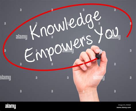 Man Hand Writing Knowledge Empowers You With Black Marker On Visual