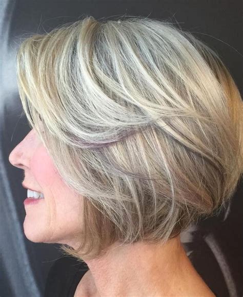 Short haircuts for women are a good choice when you're looking for something low maintenance. Blonde+Balayage+Bob+For+Older+Women | Haircut for older ...