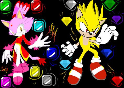 Burning Blaze And Super Sonic By Quilavagirl21 On Deviantart