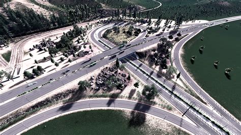 Trumpet interchanges are constructed where one highway terminates at another highway as shown in the figure. Jakarta - Trumpet Interchange - Cities: Skylines - Simtropolis