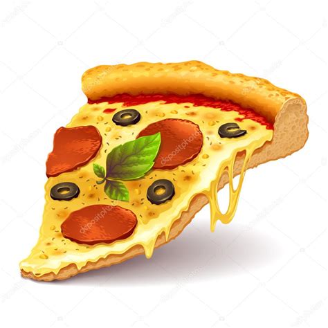 Cheesy Pizza Slice Stock Vector Image By ©kolopach 75302543