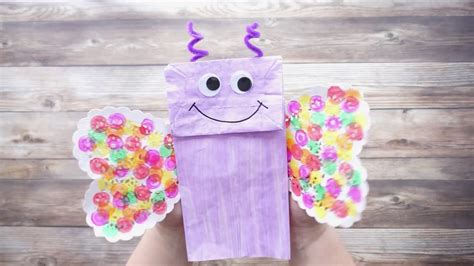 Paper Bag Butterfly Kids Craft Youtube