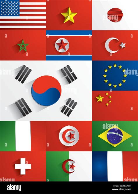 World Flags Collection Set Vector Illustration Stock Vector Image And Art