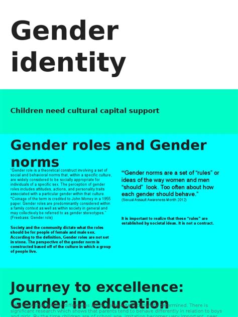 Gender Identities Gender Role Sociological Theories