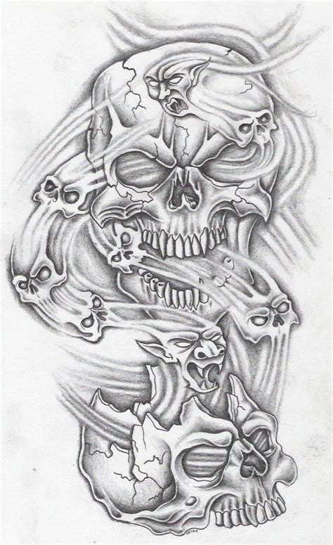 Skulls Skull Sleeve Tattoos Skull Tattoo Design Evil Skull Tattoo