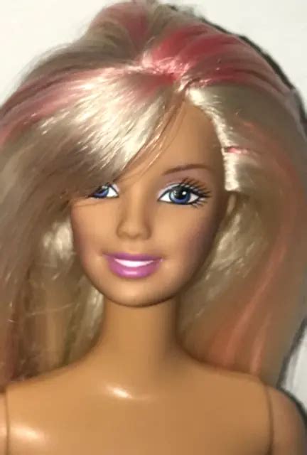 Nude Barbie 2001 Salon Surprise Blonde And Pink Hair Mattel Doll For Ooak