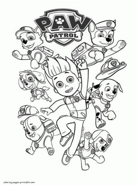 Children will learn to color chase and marshall, rocky, zuma, rubble, skye. Free Printable Paw Patrol Coloring Pages | Free Printable