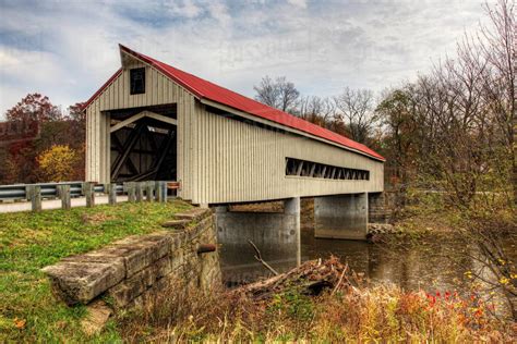 The Mechanicsville Covered Bridge In Ohio Stock Photo Dissolve