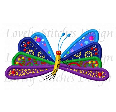 Butterfly Applique Machine Embroidery Design No0531 Etsy