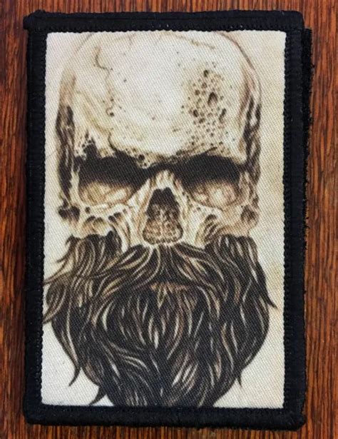 Skull Beard Morale Patch Tactical Army Hook Military Usa Badge Flag