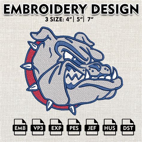 Ncaa Logo Embroidery Designs Gonzaga Bulldogs Embroidery Fi Inspire