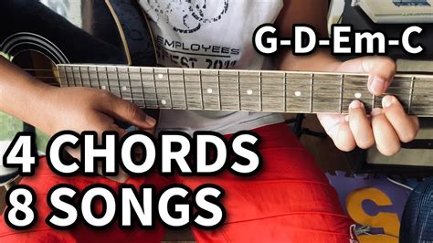 4 chords 8 songs for beginners g d em c easy guitar chords chords chordify