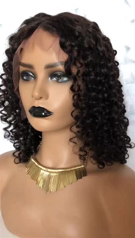 Short Cut Afro Kinky Curly Full Lace Wigsraw Human Hair Lace Wig Buy