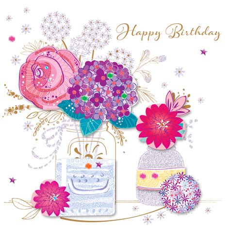 Find & download free graphic resources for birthday flowers. Vase Flowers Happy Birthday Greeting Card | Cards