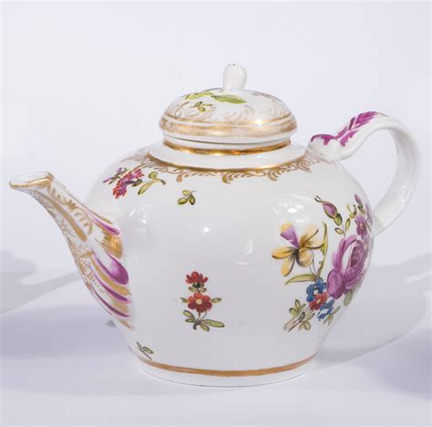 Vienna Teapot Flower Group Decorated Circa 1780 Moorabool Antiques