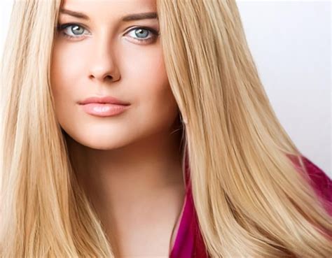 Premium Photo Hairstyle Beauty And Hair Care Beautiful Blonde Woman With Long Blond Hair