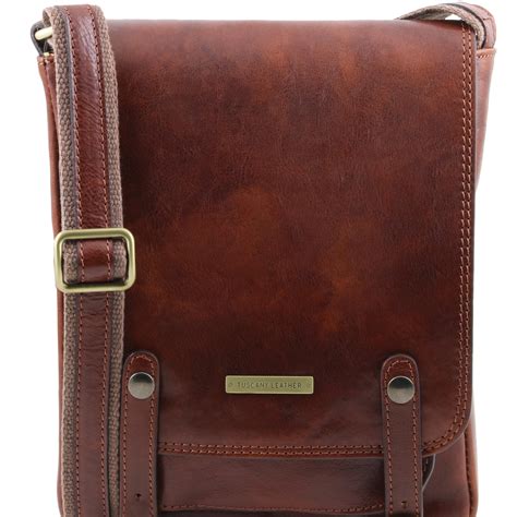 Roby Leather Cross Body Bag For Men With Front Straps