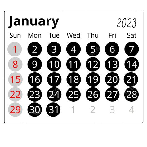 Gambar Lingkaran Meja Hitam Sederhana Kalender Kalender Februari 2023