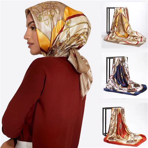 Custom Printed Turkish Style Istanbul Scarf Satin Hijab Square Buy