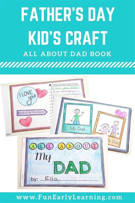All About Dad Book Fathers Day Craft For Children Kids Fathers Day