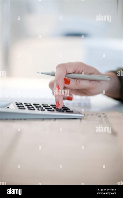 Calculation Woman Calculating Accounting Stock Photo Alamy