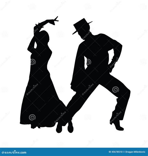 Silhouette Dart De Vecteur De Danse De Couples Illustration De Vecteur