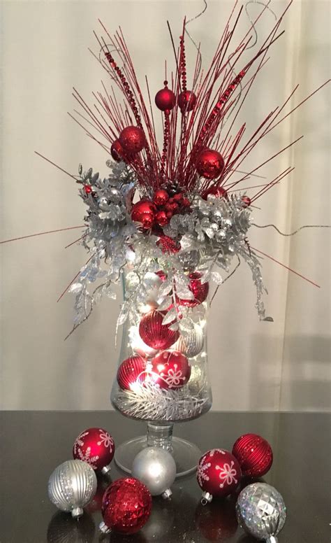 Designed By Tina Table Centerpiece For Christmas Christmas Vases