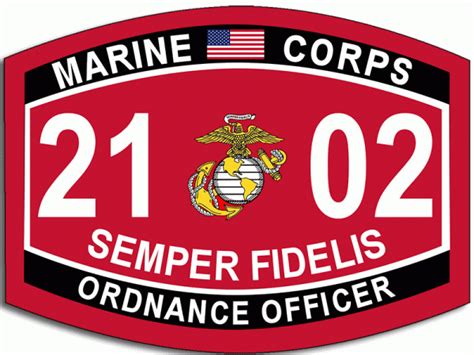 3×5 Inch Us Marine Corps Semper Fidelis 2102 Ordnance Officer Sticker