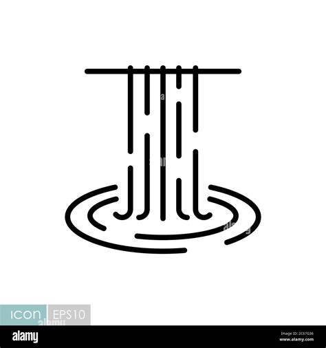 Waterfall Of Natural Vacation Vector Icon Nature Sign Graph Symbol