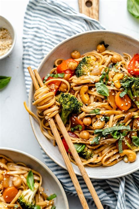 30 Minute Vegan Stir Fry Sesame Noodles Ambitious Kitchen