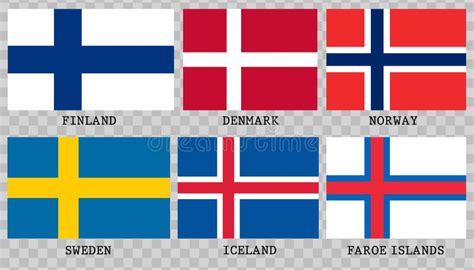 flags of scandinavia in circle shape scandinavian northern states nordic countries banners