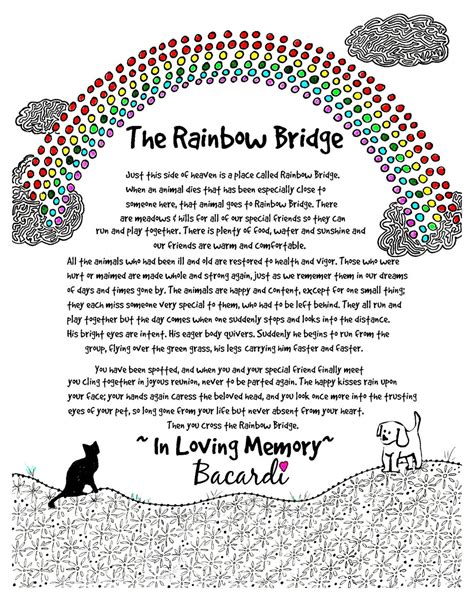 The Rainbow Bridge Poem Personalize This Print With Your Etsy Uk