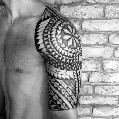 50 Polynesian Half Sleeve Tattoo Designs For Men Tribal