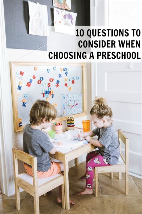 Questions To Ask Preschools Craft