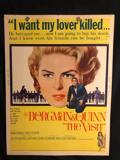 Original 1964 The Visit 30x40 Movie Poster Ingrid Bergman Etsy