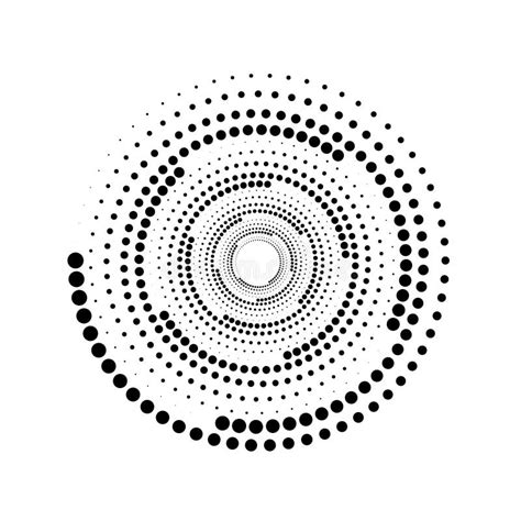 Halftone Dots In Circle Form Round Logo Vector Dotted Frame Stock