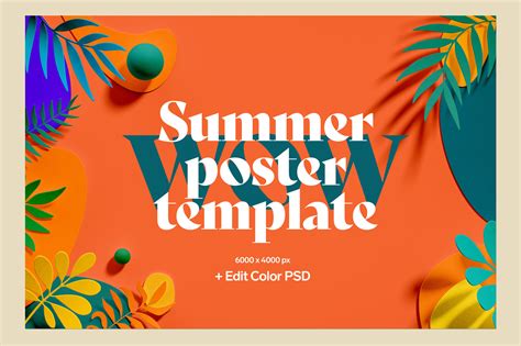 Summer Poster Templates On Yellow Images Creative Store