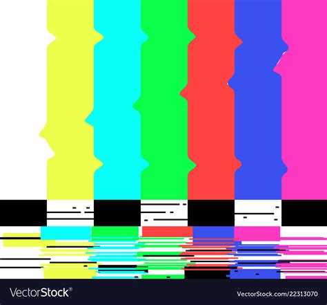 No Signal Poster Tv Retro Television Test Pattern Vector Image