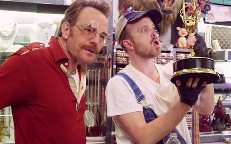 Bryan Cranston And Aaron Paul Team Up For Hilarious Emmys Spoof With Julia Louis Dreyfus Parade