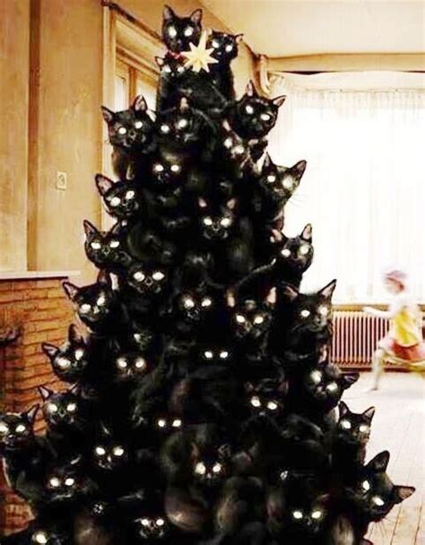 Black Cat Tree Cat Christmas Tree Christmas Cats Creative