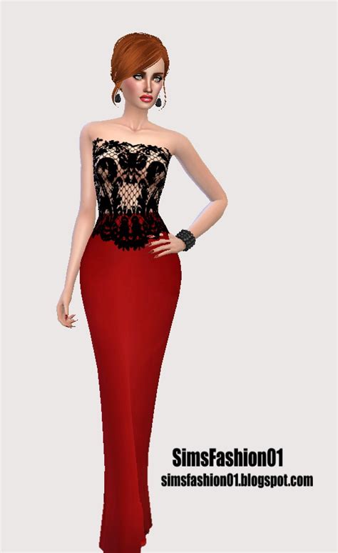Red Long Dress At Sims Fashion01 Sims 4 Updates
